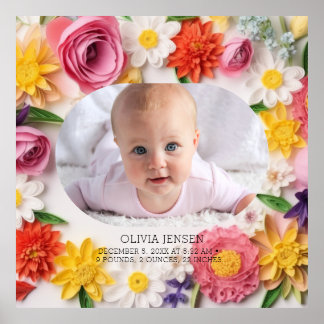 Póster Fondo de agua personalizado con flores rosadas par
