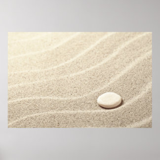 Póster Fondo de arena con piedra blanca