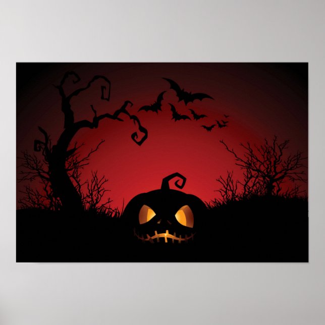 Póster Fondo de calabaza de Halloween (Frente)