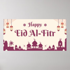 Póster Fondo de carteles de fiesta de Eid Mubarak feliz 