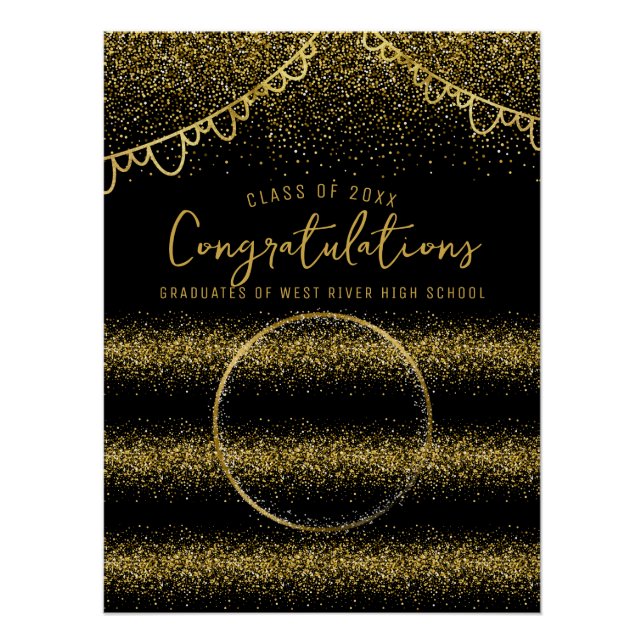 Póster Fondo de celebración de graduación de Purpurina de (Anverso)