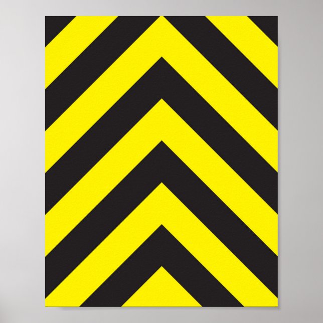 Póster Fondo De Chevron Negro Y Amarillo (Frente)