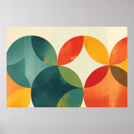 Póster Fondo de círculos transparentes y coloridos