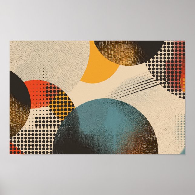 Póster Fondo de círculos y patrones de puntos (Frente)