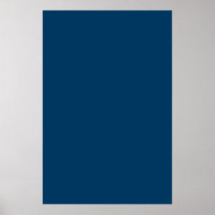 Póster Fondo de color de tendencia sólido azul de la Mari