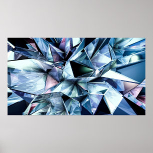 Póster Fondo de cristal del triángulo tecnológico tecnoló