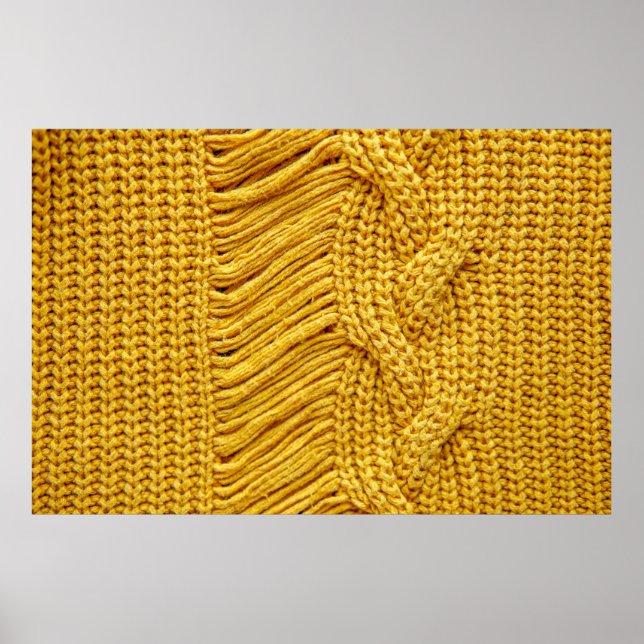 Póster fondo de detalle de suéter amarillo (Frente)