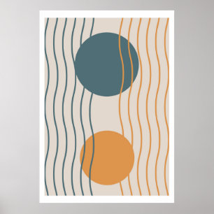 Póster Fondo de diseño solar y lunar