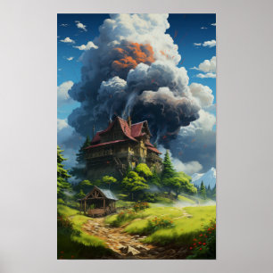 Póster Fondo de escritorio del castillo en movimiento de 