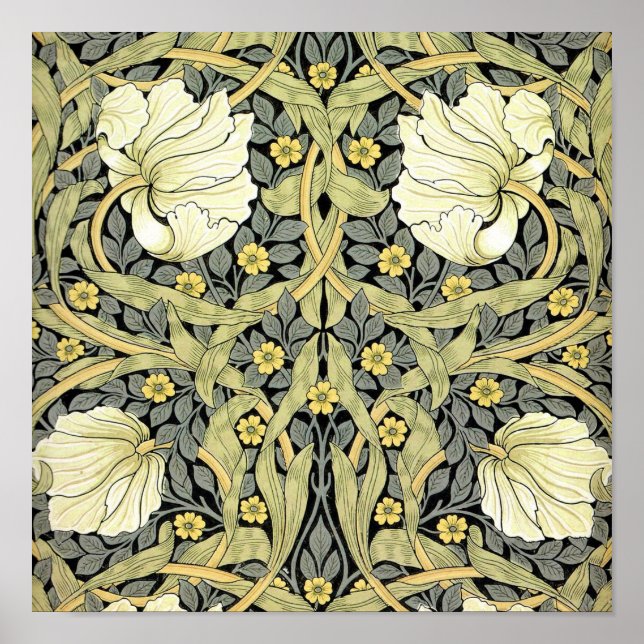 Póster Fondo de escritorio floral William Morris Pimperne (Frente)