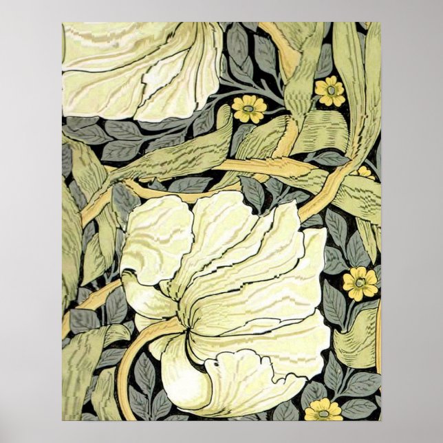 Póster Fondo de escritorio floral William Morris Pimperne (Frente)
