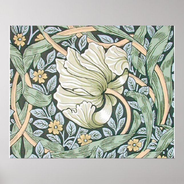 Póster Fondo de escritorio floral William Morris Pimperne (Frente)
