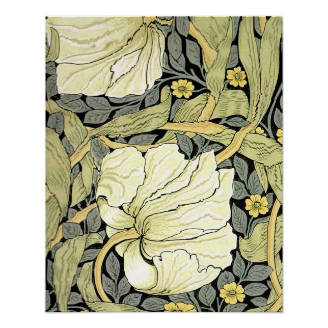 Póster Fondo de escritorio floral William Morris Pimperne (Anverso)