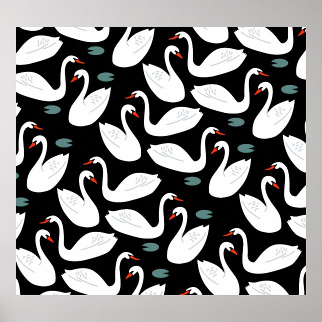 Póster Fondo de escritorio Seamless de White Swans Lake (Frente)