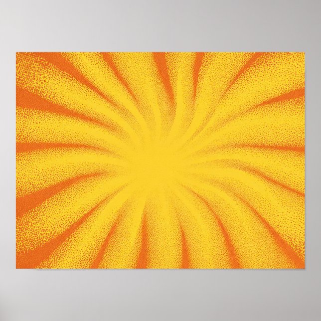 Póster Fondo de explosión solar amarillo - Textura retro  (Frente)
