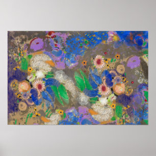 Póster Fondo de flores abstractas de Odilon Redon.