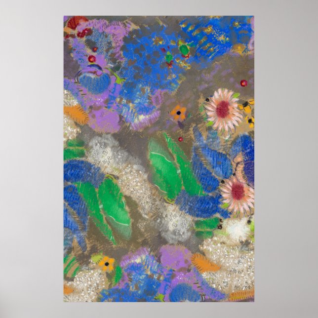 Póster Fondo de flores abstracto de Odilon Redon.LGE (Frente)