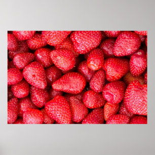 Póster Fondo de fresas