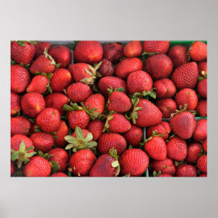 Póster Fondo de fresas