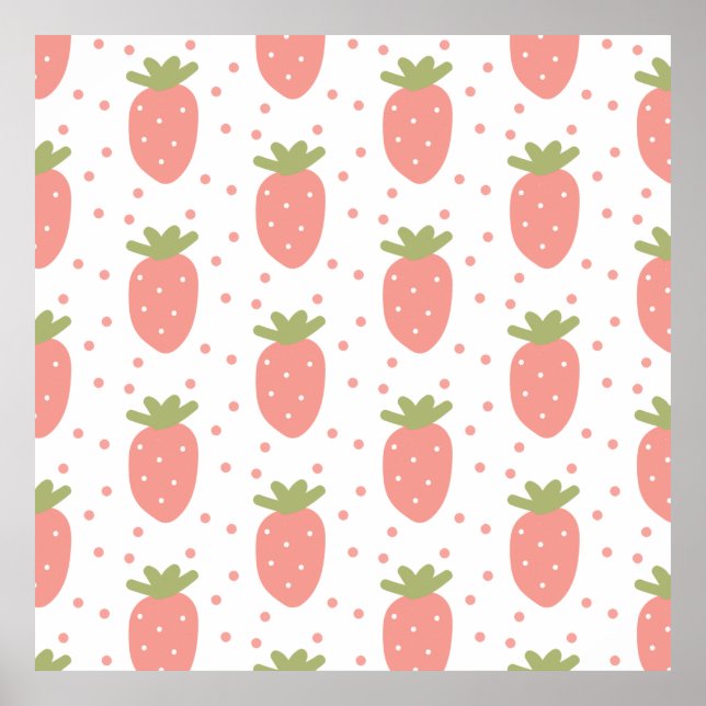 Póster Fondo de fresas de frutas (Frente)