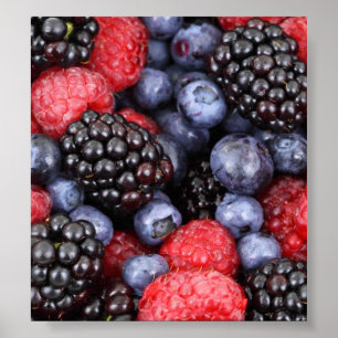 Póster Fondo de frutas del bosque