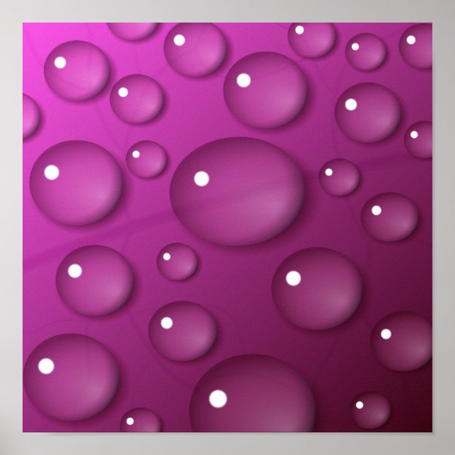 Póster Fondo de gota de agua rosa (Frente)