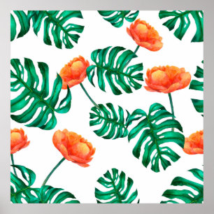 Póster fondo de ilustracion de acuarela transparente