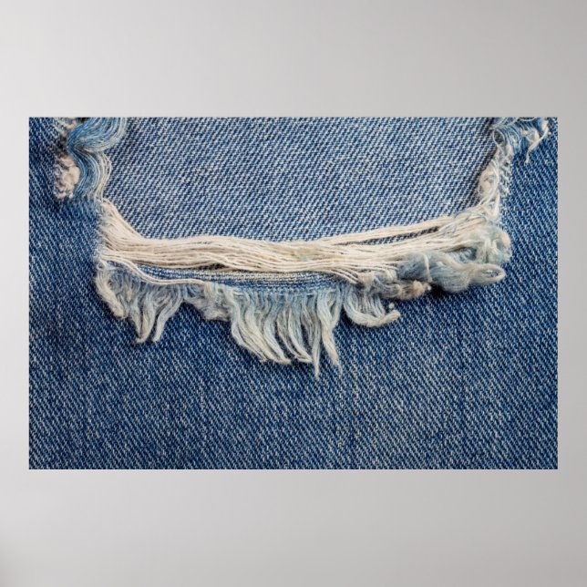 Póster Fondo de jeans rasgados con texturas. (Frente)