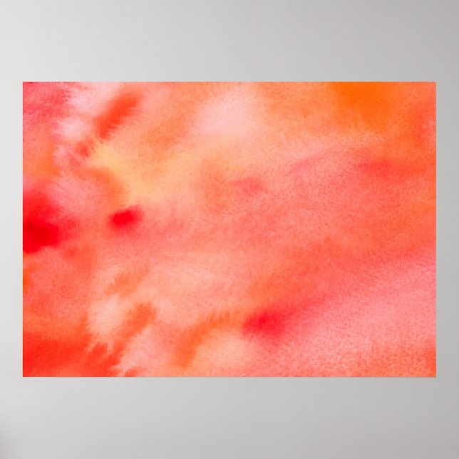 Póster Fondo de la acuarela abstracta - Naranja (Frente)