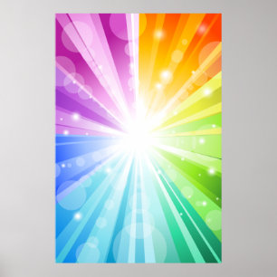 Póster Fondo de la cabina fotográfica Rainbow Bokeh Schoo