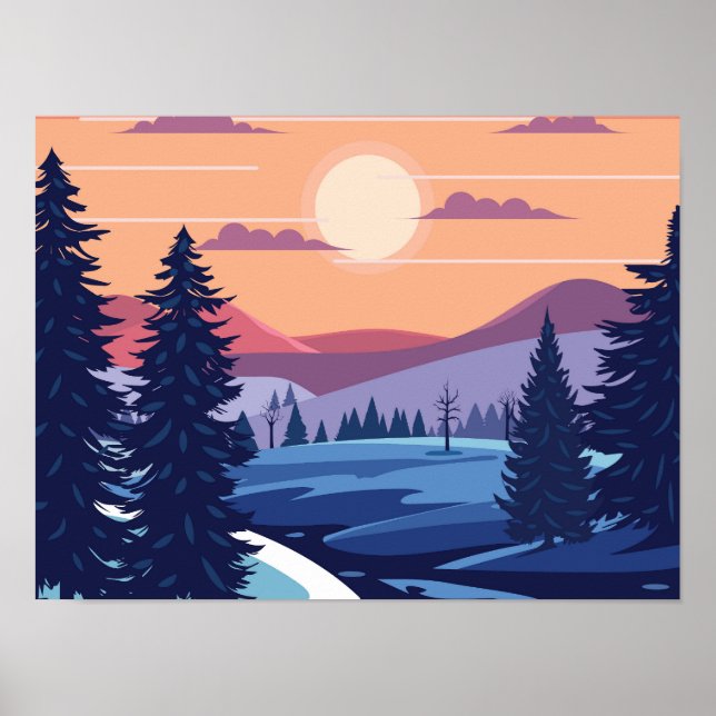 Póster Fondo de la colección de invierno (Frente)