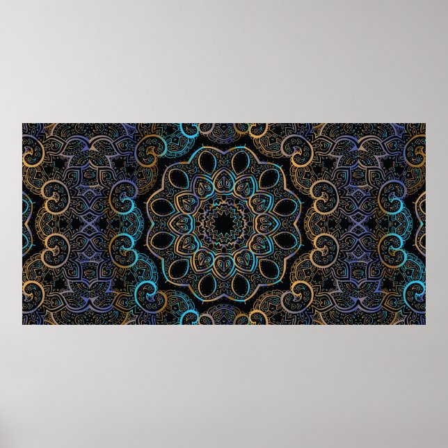 Póster Fondo de la cosecha del ilustracion. Mandala. d In (Frente)