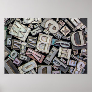 Póster fondo de la letra de grunge vintage aleatoria