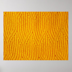 Póster Fondo de la materia textil de punto amarillo