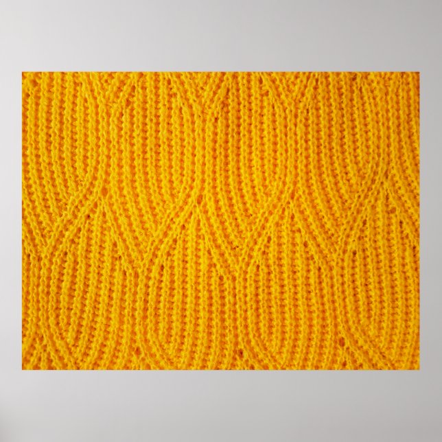 Póster Fondo de la materia textil de punto amarillo (Frente)