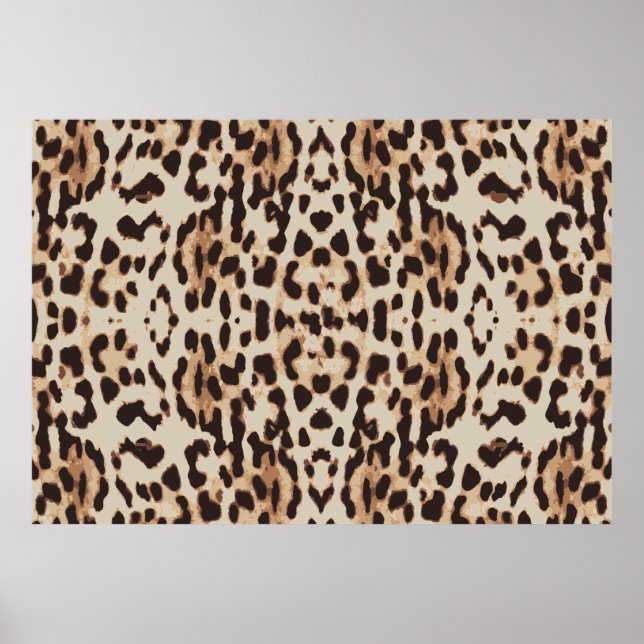 Póster Fondo de la piel del leopardo del patrón (Frente)