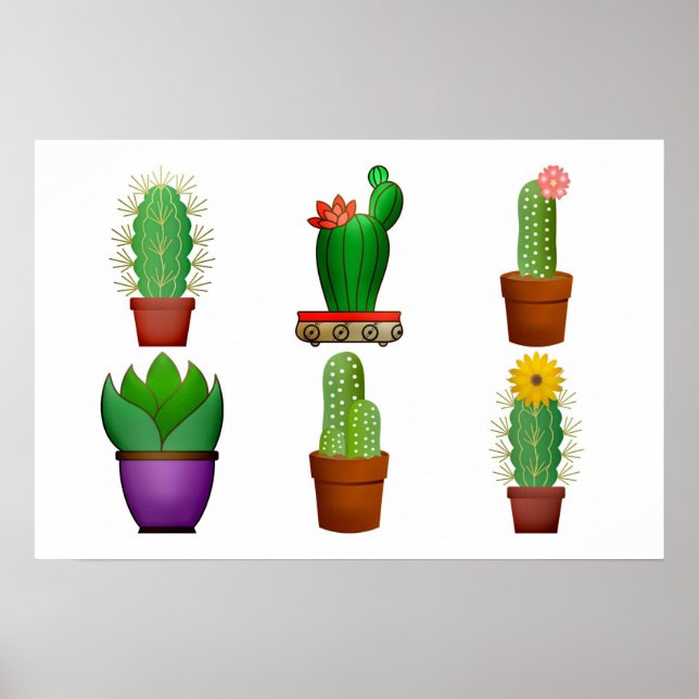 Póster Fondo de la planta de cactus (Frente)
