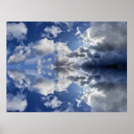 Póster Fondo de la videollamada de las nubes móviles