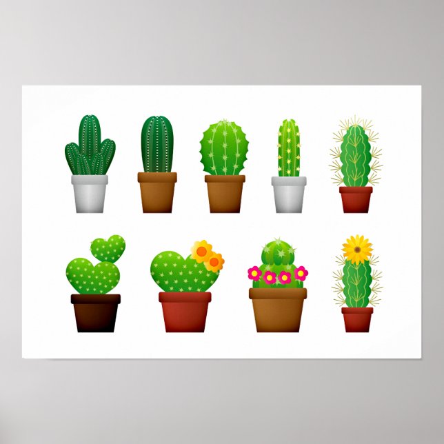 Póster Fondo de las plantas de Cactus (Frente)