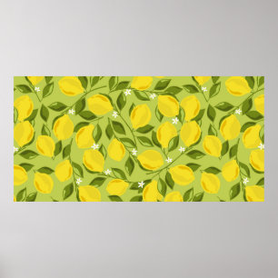 Póster Fondo de limones. Fondo superpuesto dibujado a man
