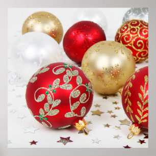 Póster Fondo de los Ornamentos de Navidad Festividad