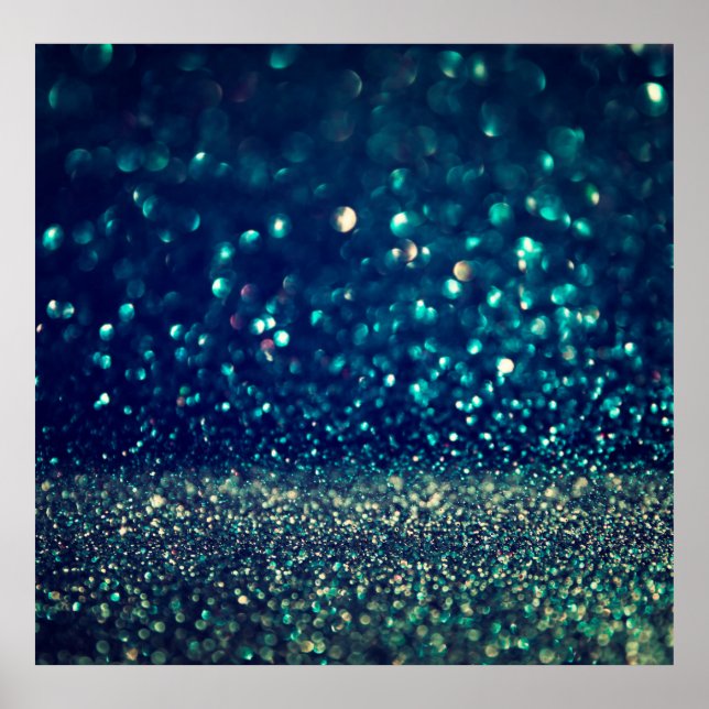 Póster fondo de luces de época purpurina. oro, plata, b (Frente)
