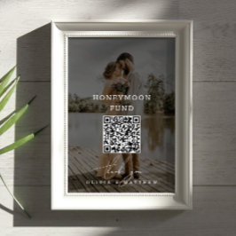 Póster Fondo de luna de miel. Código QR minimalista foto 
