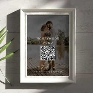 Póster Fondo de luna de miel. Código QR minimalista foto 