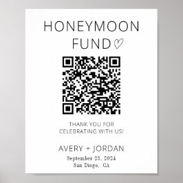 Póster Fondo de luna de miel Código QR,Rótulo del Fondo B