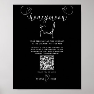 Póster Fondo de luna de miel para Bodas blancos negros