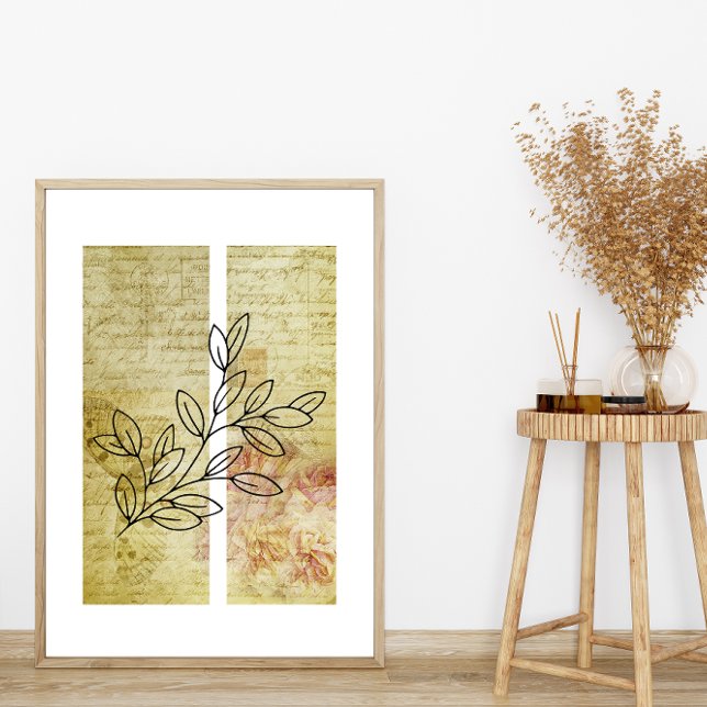 Póster Fondo de mariposa de esquema de línea de hoja simp (Subido por el creador)