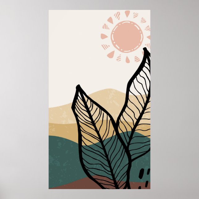 Póster Fondo de montaña abstracto (Frente)