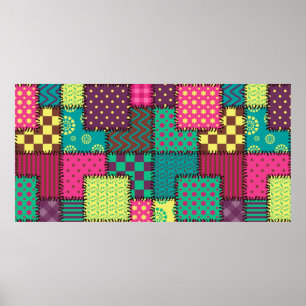 Póster fondo de mosaico con diferentes patrones