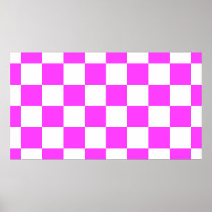 Póster Fondo de mosaico de patrón controlado. Blanco y pi